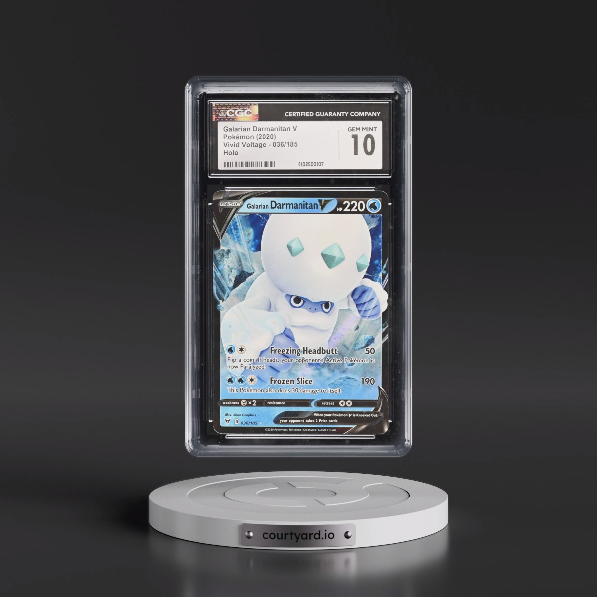 2020 Vivid Voltage #036/185 Galarian Darmanitan V - Holo (CGC 10 GEM MINT)