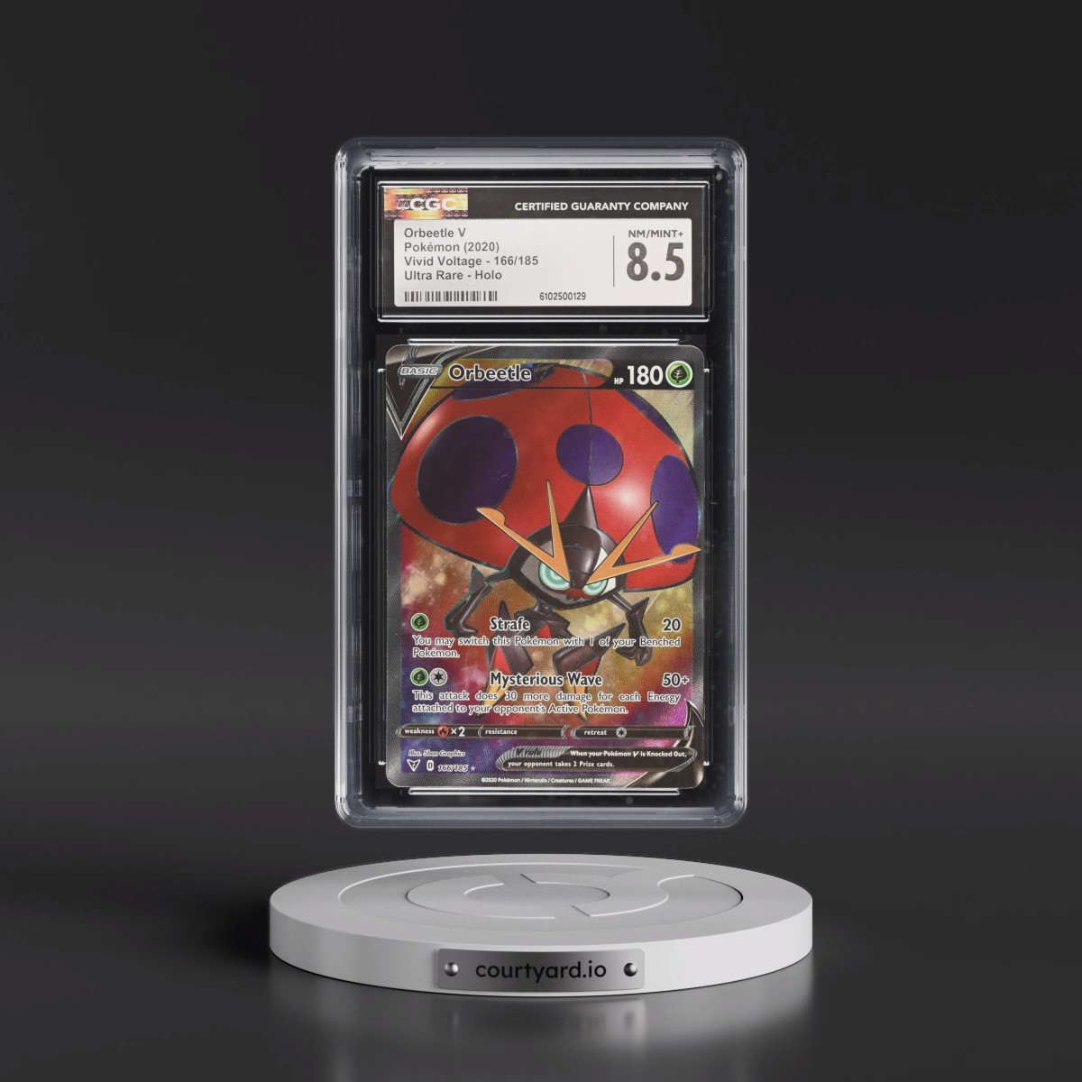 2020 Vivid Voltage #166/185 Orbeetle V - Ultra Rare Holo (CGC 8.5 NM-MT+)