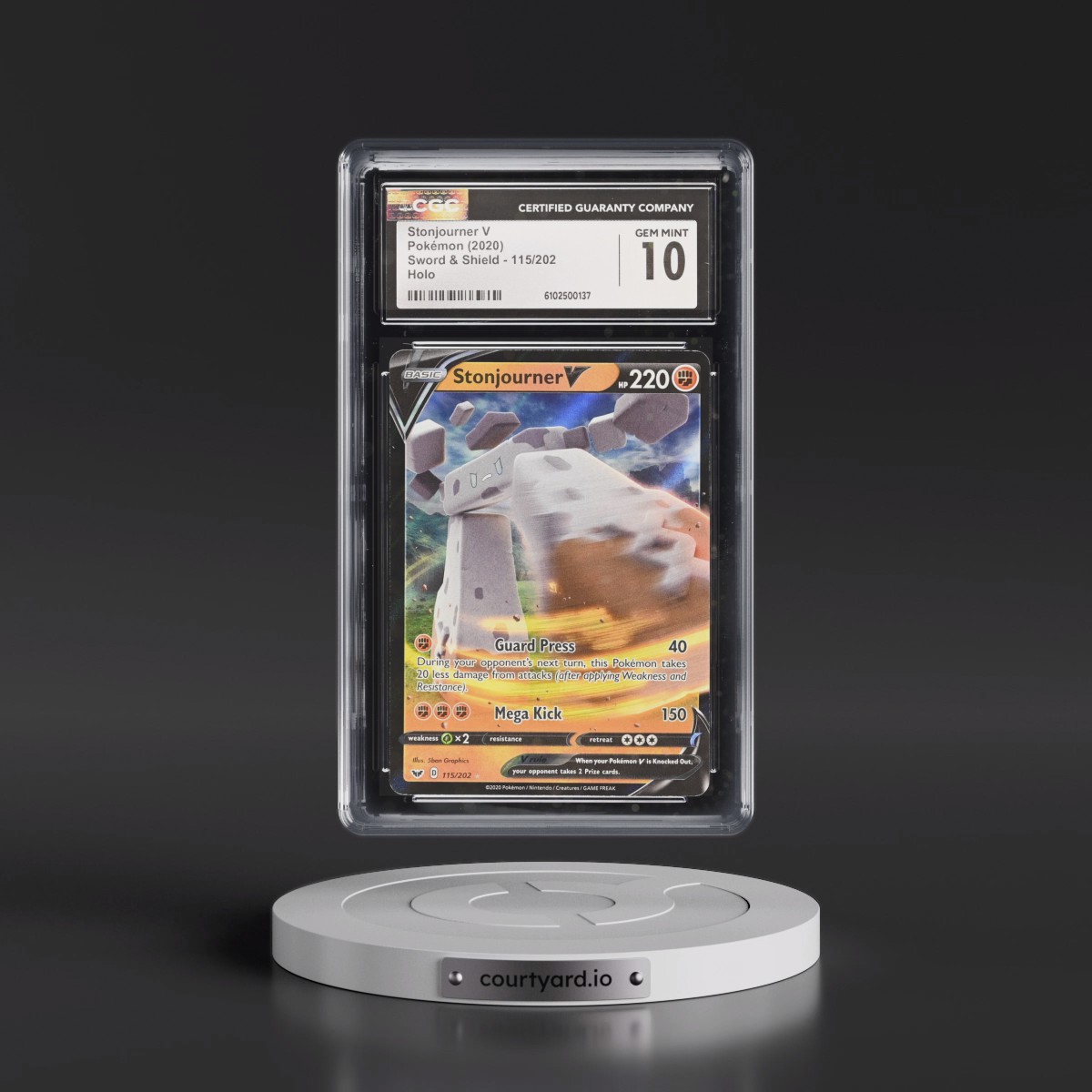 2020 Sword & Shield #115/202 Stonjourner V - Holo (CGC 10 GEM MINT)