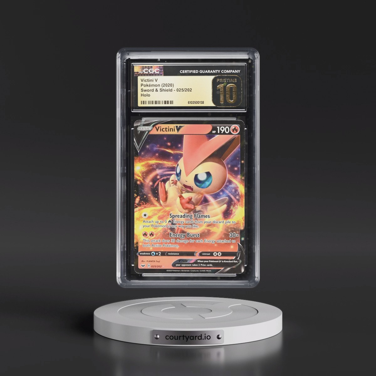 2020 Sword & Shield #025/202 Victini V - Holo (CGC 10 PRISTINE)