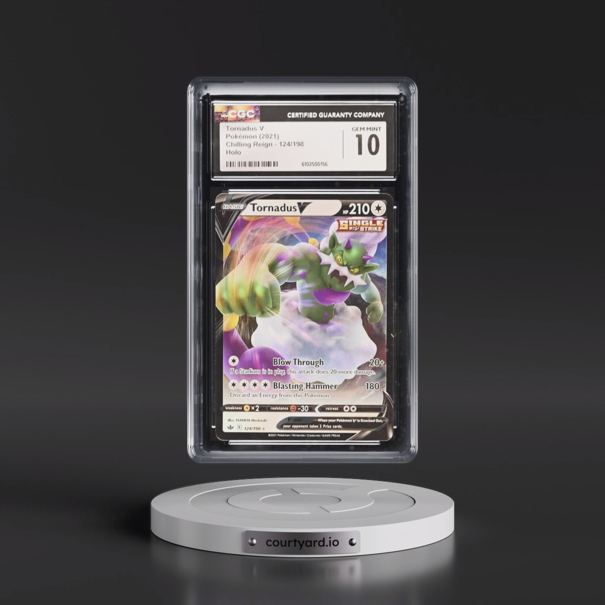 2021 Chilling Reign #124/198 Tornadus V - Holo (CGC 10 GEM MINT)