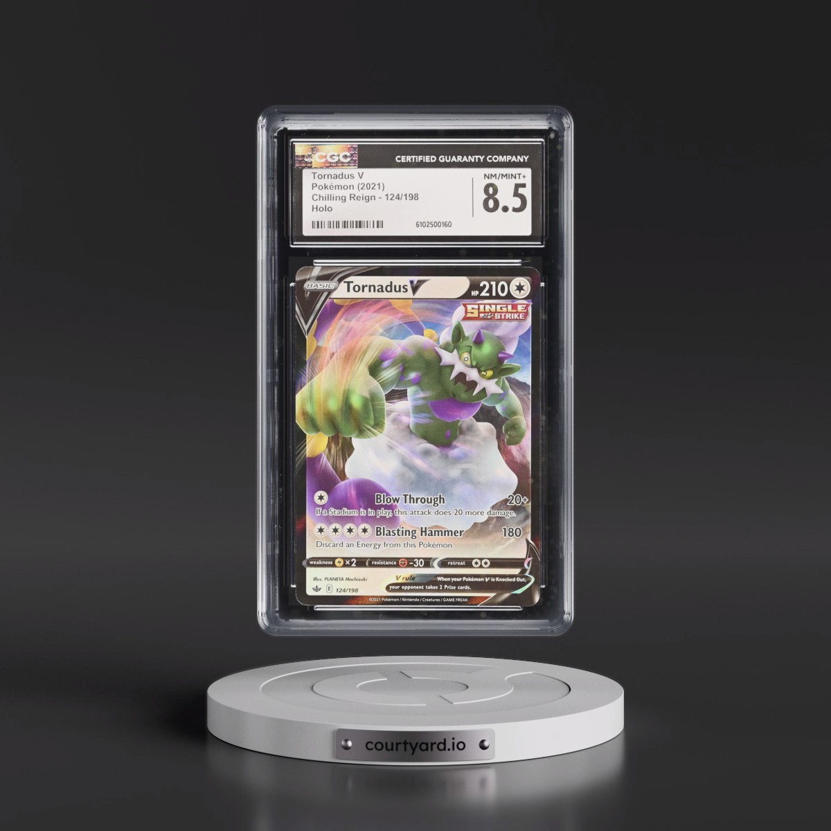 2021 Chilling Reign #124/198 Tornadus V - Holo (CGC 8.5 NM-MT+)