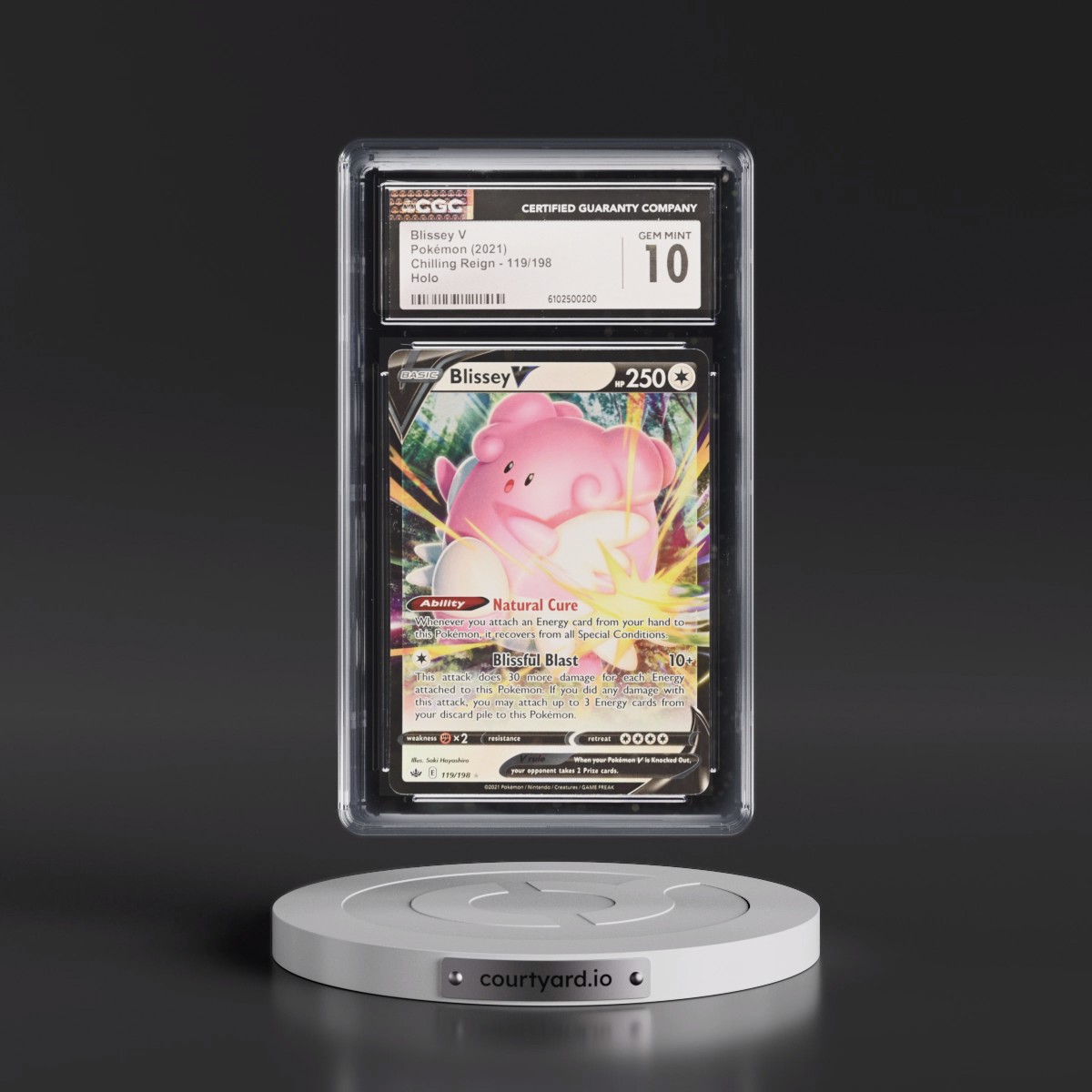2021 Chilling Reign Blissey V - Holo #119/198 CGC 10