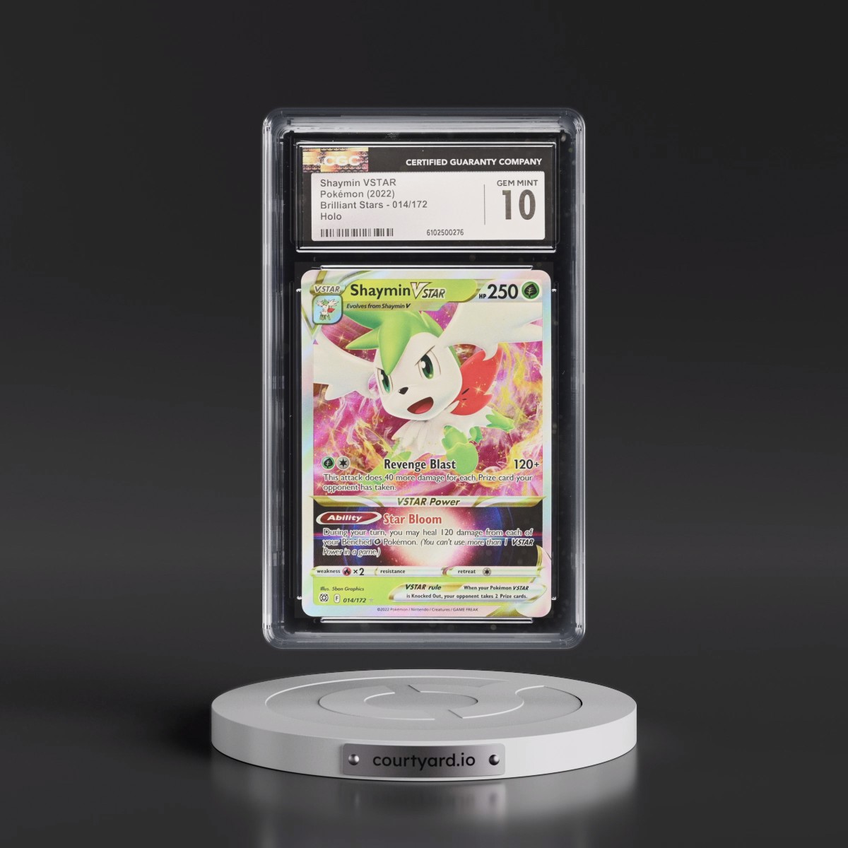 2022 Brilliant Stars Shaymin VSTAR - Holo #014/172 CGC 10