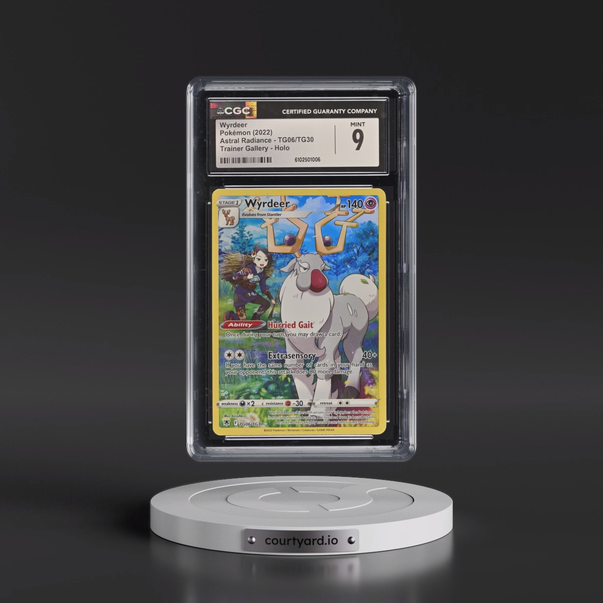 2022 Astral Radiance #TG06/TG30 Wyrdeer - Trainer Gallery Holo (CGC 9 MINT)