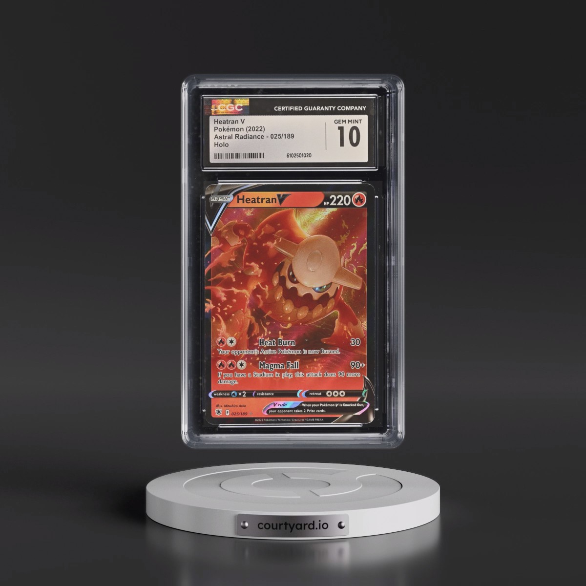 2022 Astral Radiance #025/189 Heatran V - Holo (CGC 10 GEM MINT)
