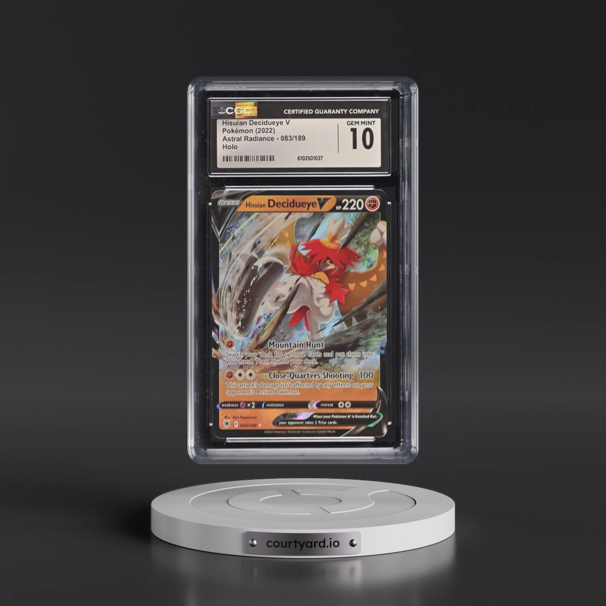 Astral Radiance #083/189 Hisuian Decidueye V - Holo (CGC 10 GEM MINT)