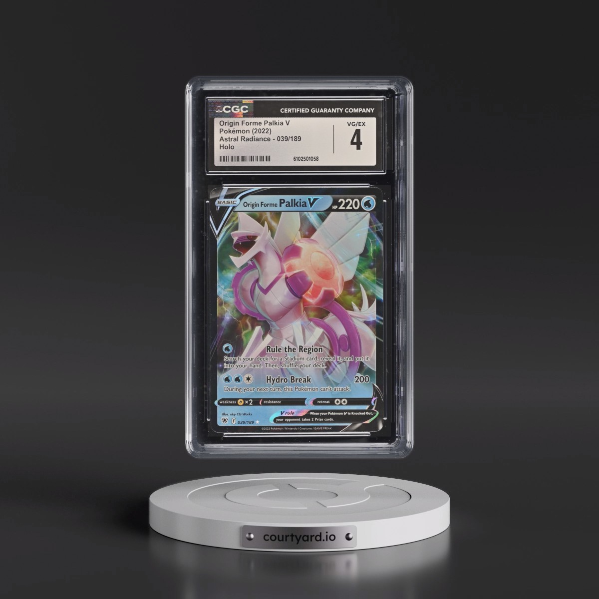 Astral Radiance #039/189 Origin Forme Palkia V - Holo (CGC 4 VG-EX)