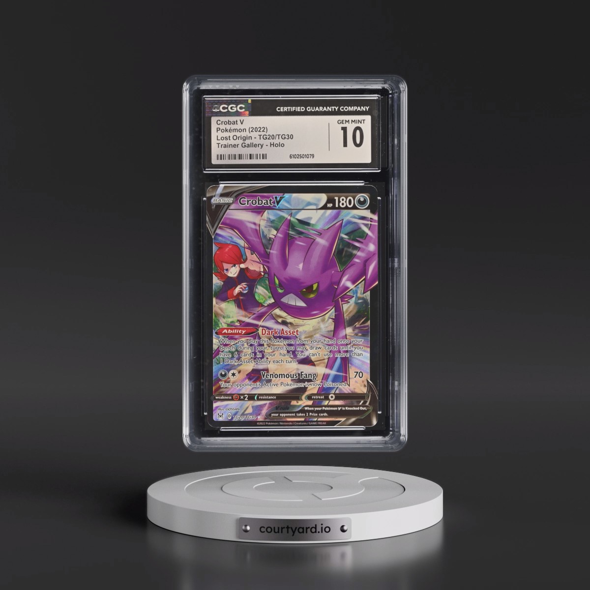 2022 Lost Origin #TG20/TG30 Crobat V - Trainer Gallery Holo (CGC 10 GEM MINT)