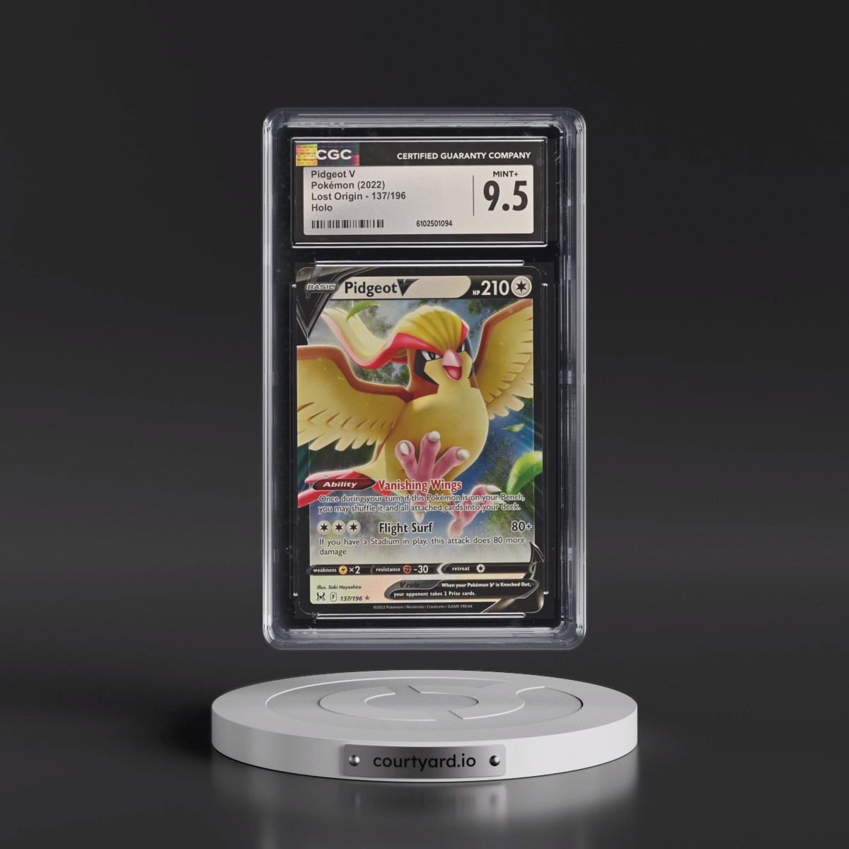 2022 Lost Origin #137/196 Pidgeot V - Holo (CGC 9.5 MINT+)
