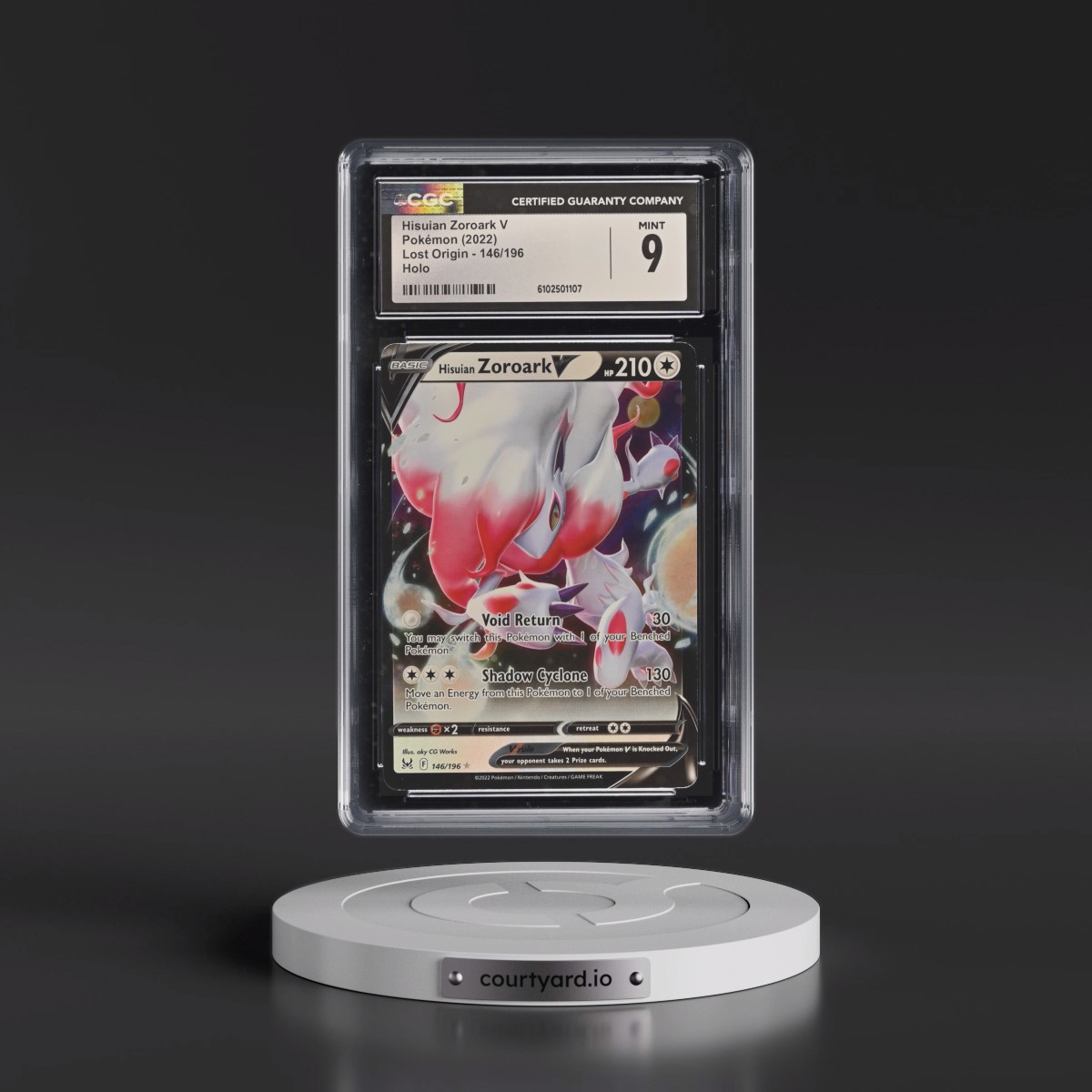 2022 Lost Origin #146/196 Hisuian Zoroark V - Holo (CGC 9 MINT)