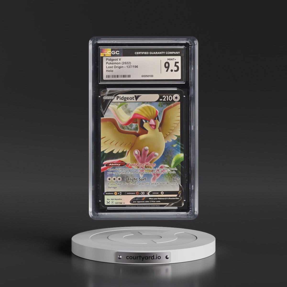 2022 Lost Origin #137/196 Pidgeot V - Holo (CGC 9.5 MINT+)