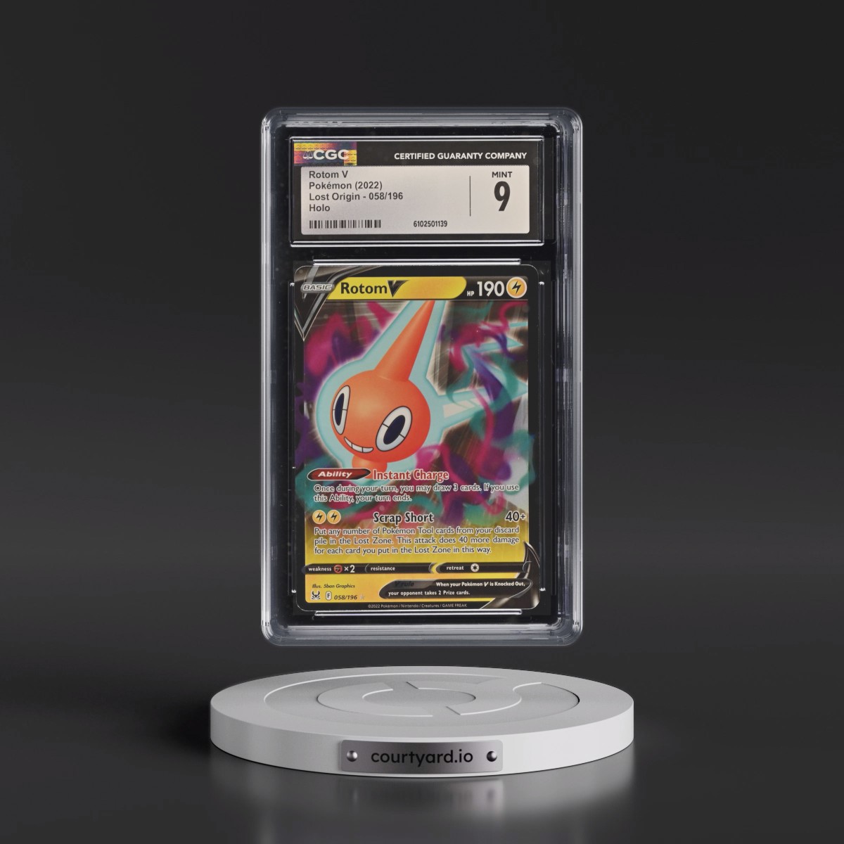 2022 Lost Origin #058/196 Rotom V - Holo (CGC 9 MINT)