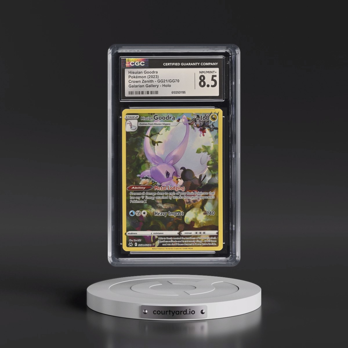 2023 Crown Zenith #GG21/GG70 Hisuian Goodra - Galarian Gallery Holo (CGC 8.5 NM-MT+)