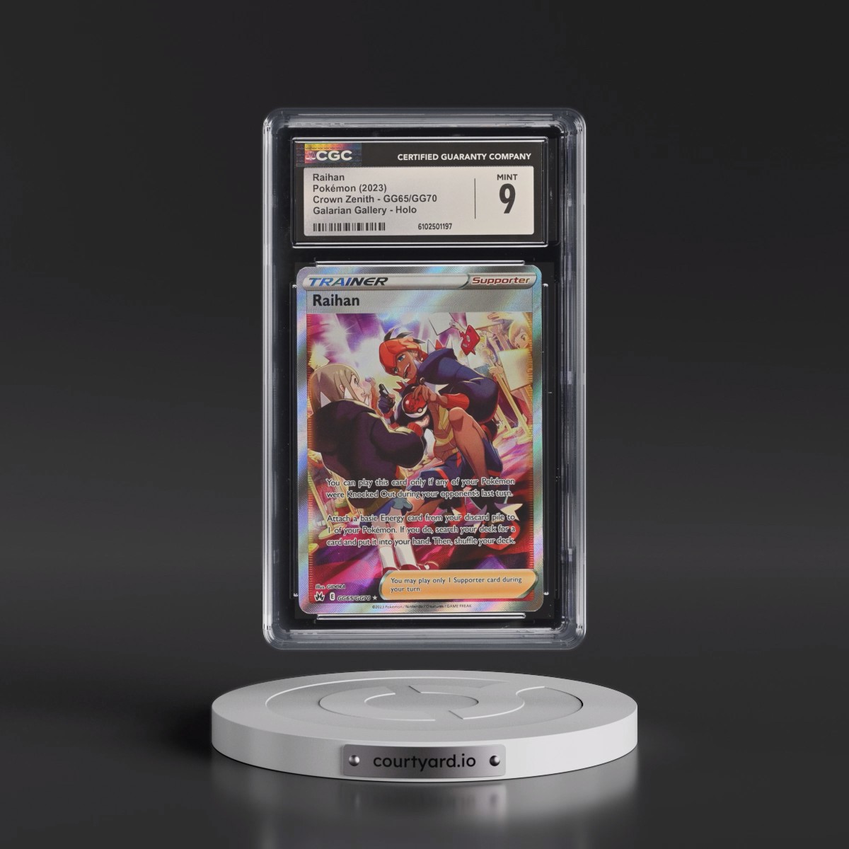 2023 Crown Zenith #GG65/GG70 Raihan - Galarian Gallery Holo (CGC 9 MINT)
