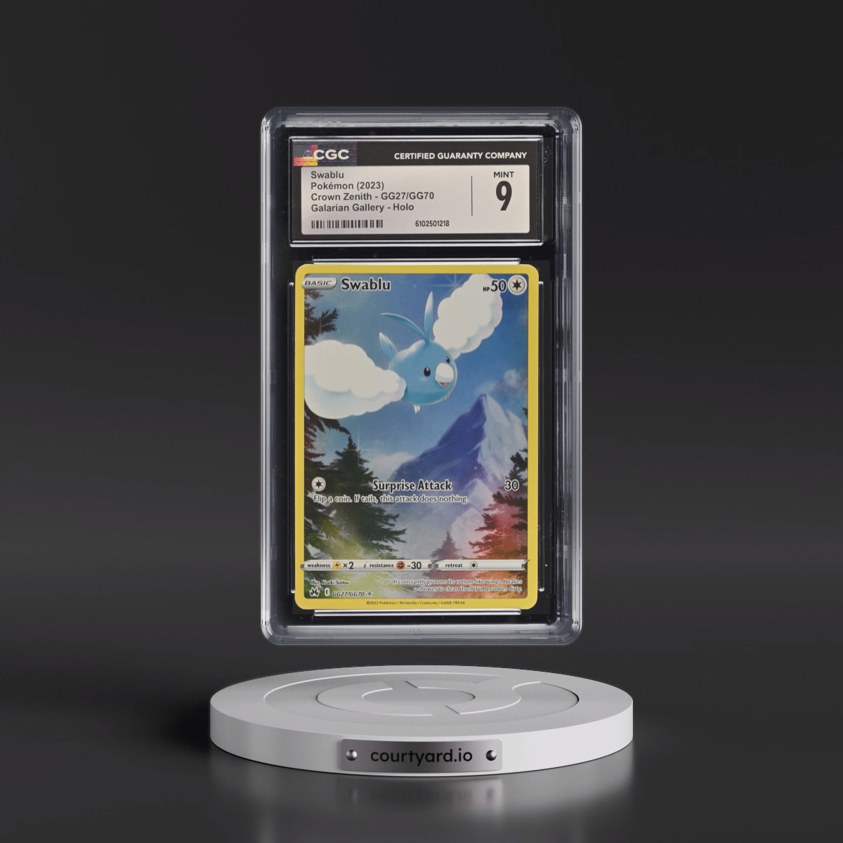 2022 Crown Zenith #GG27/GG70 Swablu - Galarian Gallery Holo (CGC 9 MINT)