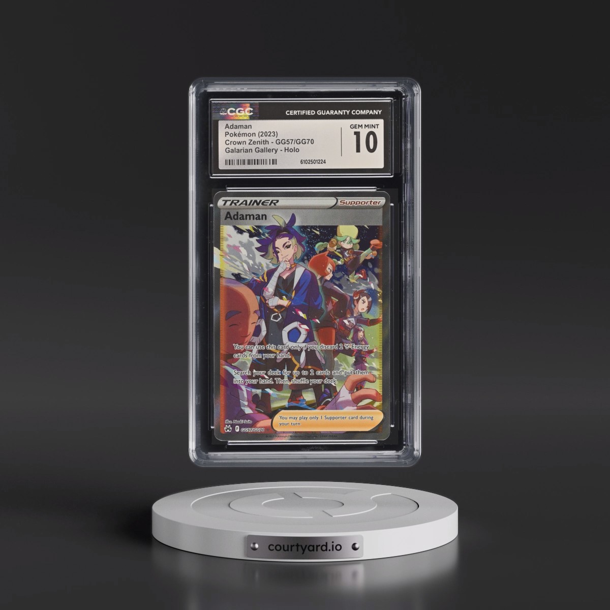 2023 Crown Zenith #GG57/GG70 Adaman - Galarian Gallery Holo (CGC 10 GEM MINT)