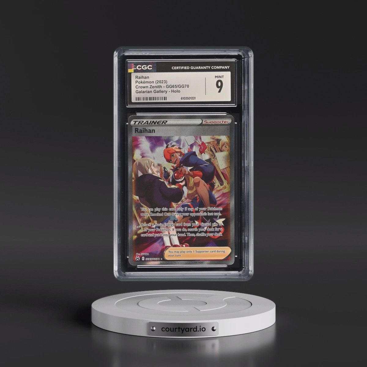 2023 Crown Zenith #GG65/GG70 Raihan - Galarian Gallery Holo (CGC 9 MINT)