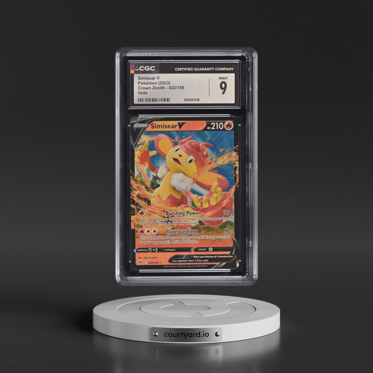 2023 Crown Zenith #022/159 Simisear V - Holo (CGC 9 MINT)
