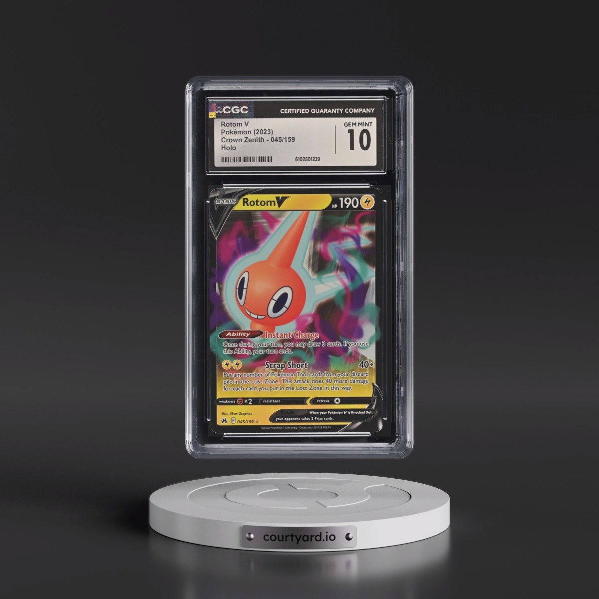 2023 Crown Zenith #045/159 Rotom V - Holo (CGC 10 GEM MINT)