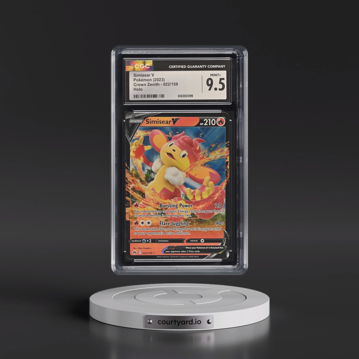 2023 Crown Zenith #022/159 Simisear V - Holo (CGC 9.5 MINT+)