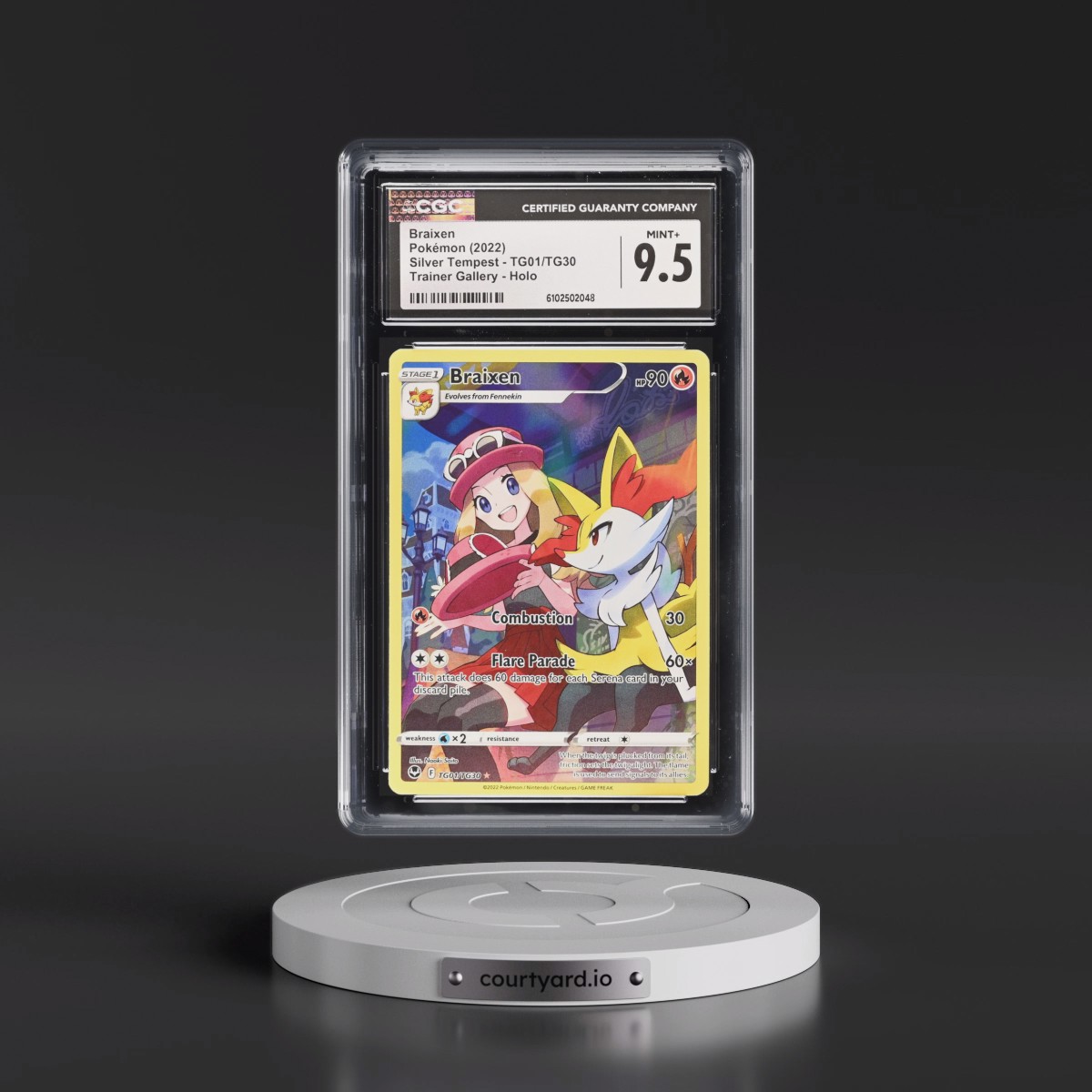 2022 Silver Tempest #TG01/TG30 Braixen - Trainer Gallery Holo (CGC 9.5 MINT+)