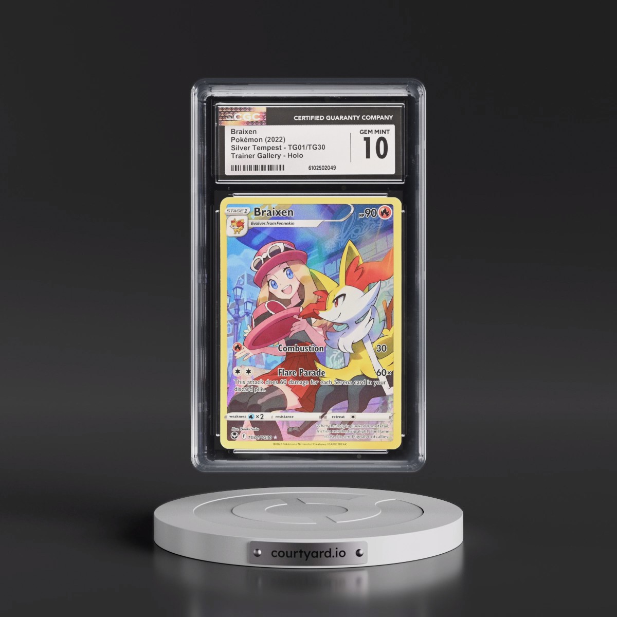 2022 Silver Tempest #TG01/TG30 Braixen - Trainer Gallery Holo (CGC 10 GEM MINT)