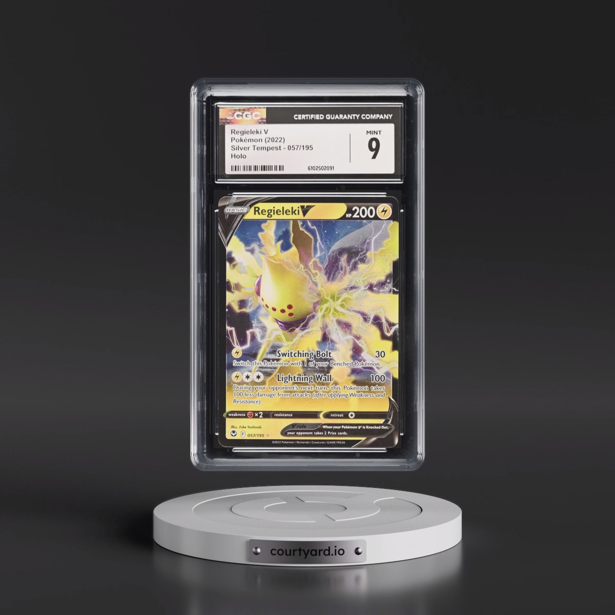 2022 Silver Tempest #057/195 Regieleki V - Holo (CGC 9 MINT)