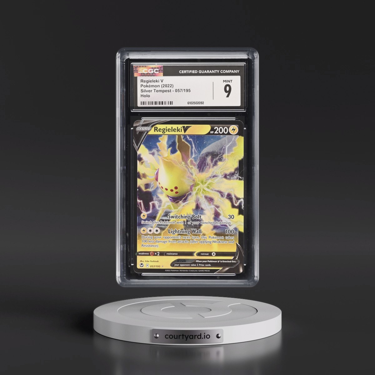 2022 Silver Tempest #057/195 Regieleki V - Holo (CGC 9 MINT)
