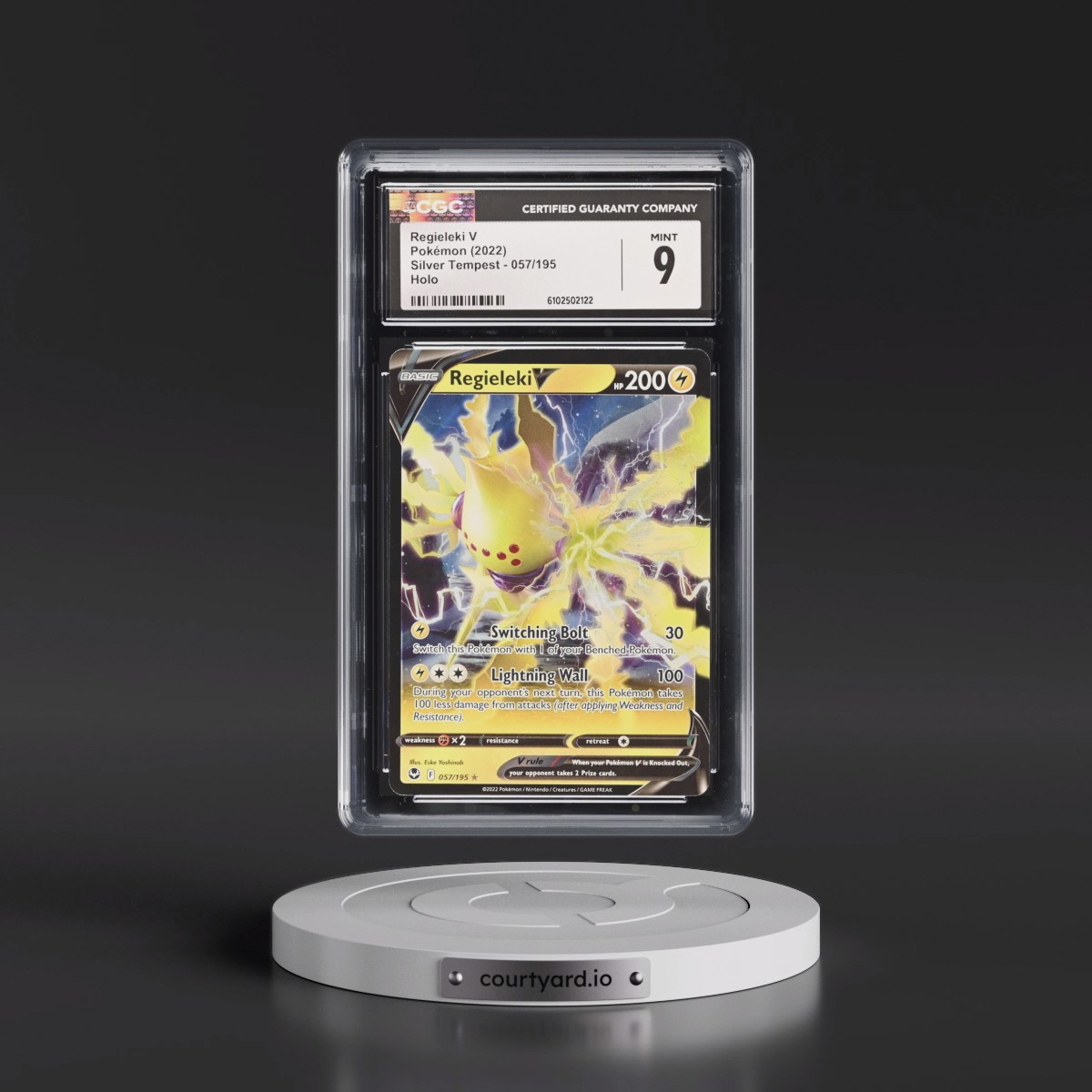 2022 Silver Tempest #057/195 Regieleki V - Holo (CGC 9 MINT)