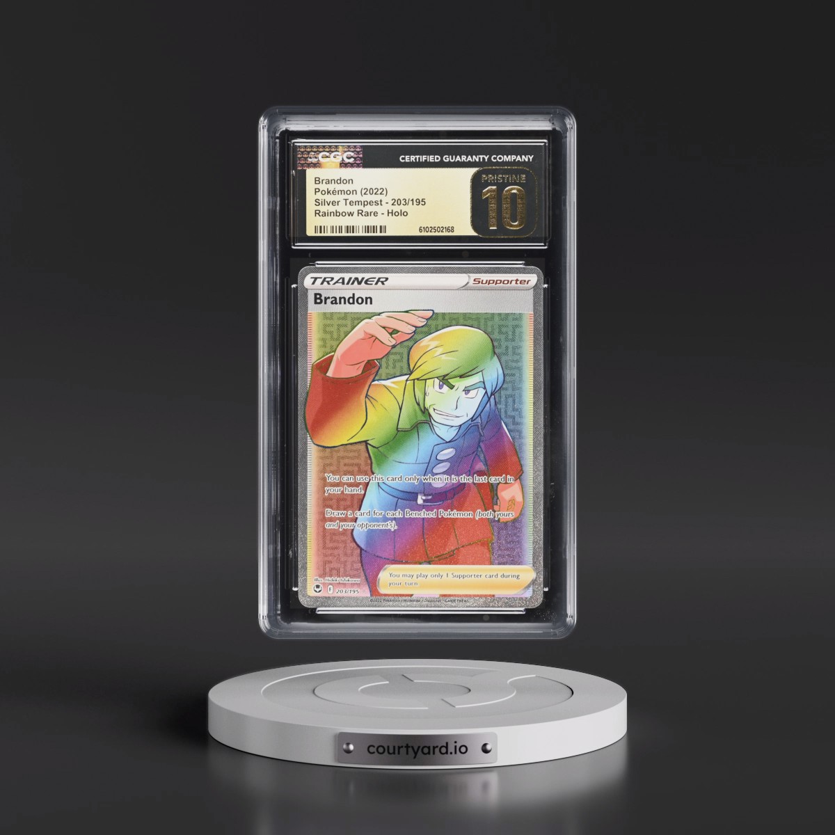 2022 Silver Tempest #203/195 Brandon - Rainbow Holo (CGC 10 PRISTINE)