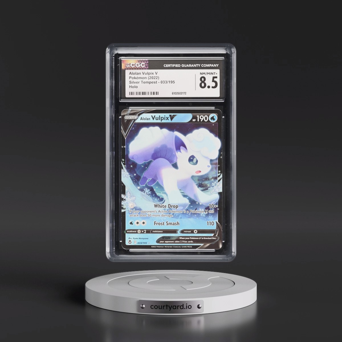 2022 Silver Tempest #033/195 Alolan Vulpix V - Holo (CGC 8.5 NM-MT+)