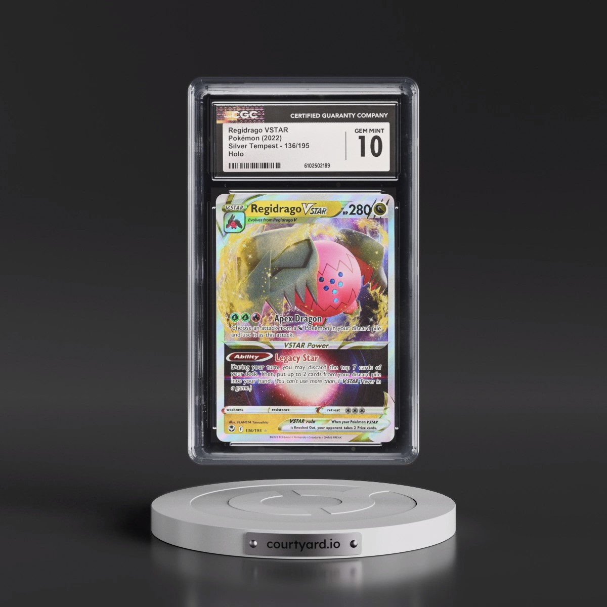 2022 Silver Tempest #136/195 Regidrago VSTAR - Holo (CGC 10 GEM MINT)