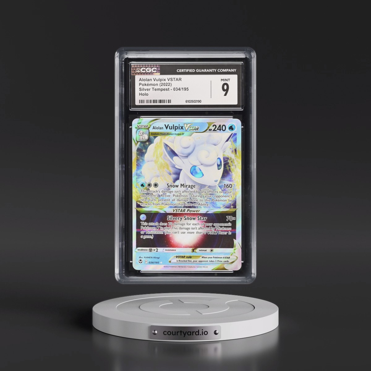 2022 Silver Tempest Alolan Vulpix VSTAR - Holo #034/195 CGC 9