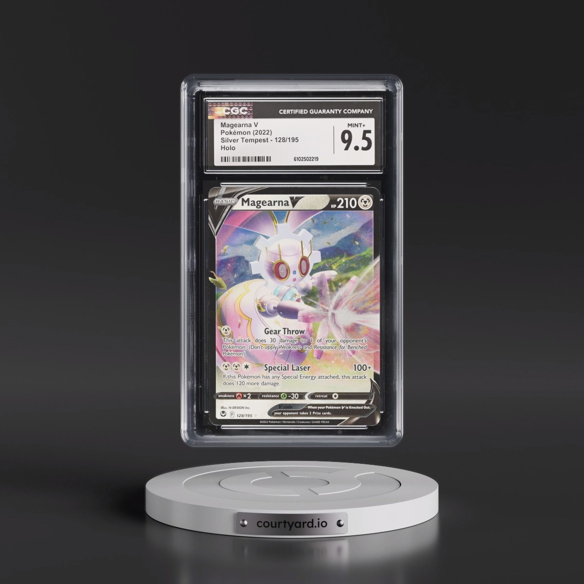 2022 Silver Tempest #128/195 Magearna V - Holo (CGC 9.5 MINT+)