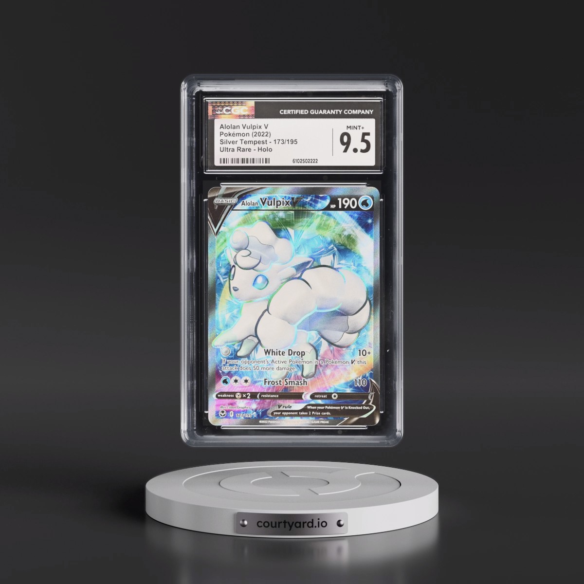 2022 Silver Tempest #173/195 Alolan Vulpix V - Ultra Rare Holo (CGC 9.5 MINT+)
