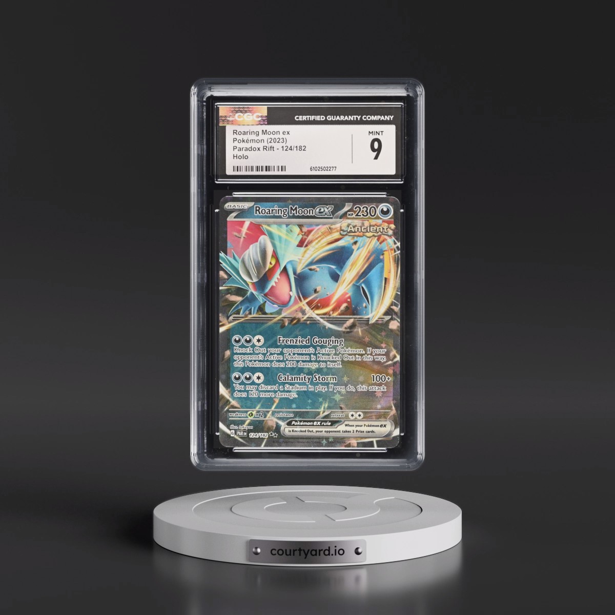 2023 Pokémon Par EN-Paradox Rift #124 Roaring Moon EX - Holo (CGC 9 MINT)