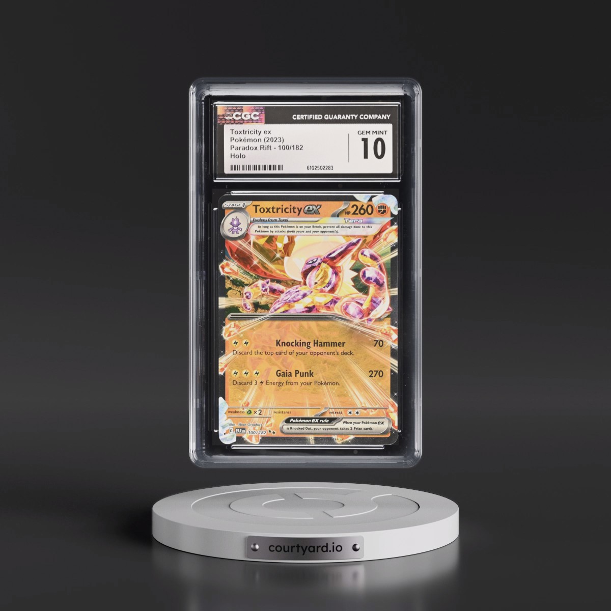 2023 Pokémon Par EN-Paradox Rift #100 Toxtricity EX - Holo (CGC 10 GEM MINT)