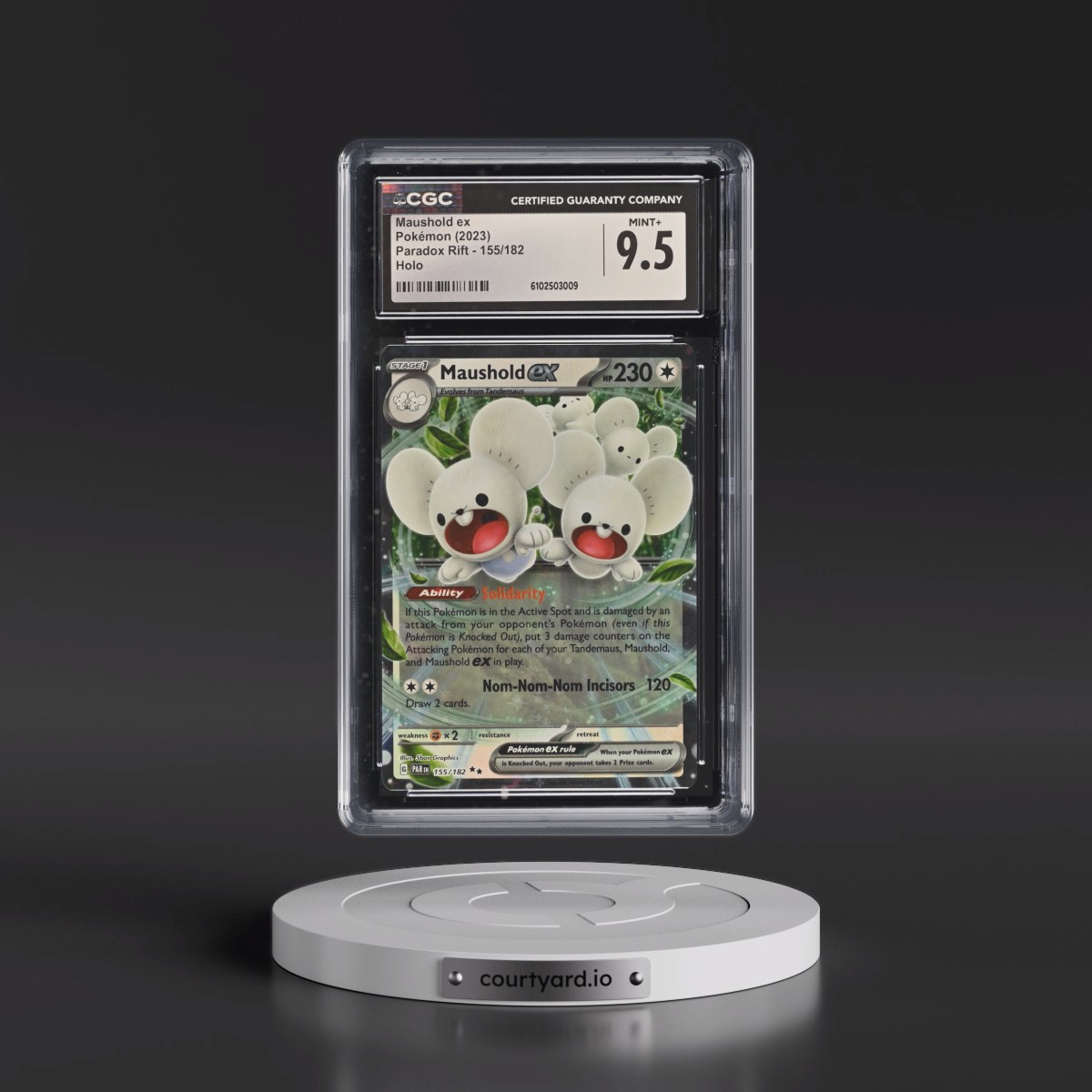 2023 Pokémon Par EN-Paradox Rift #155 Maushold EX - Holo (CGC 9.5 MINT+)