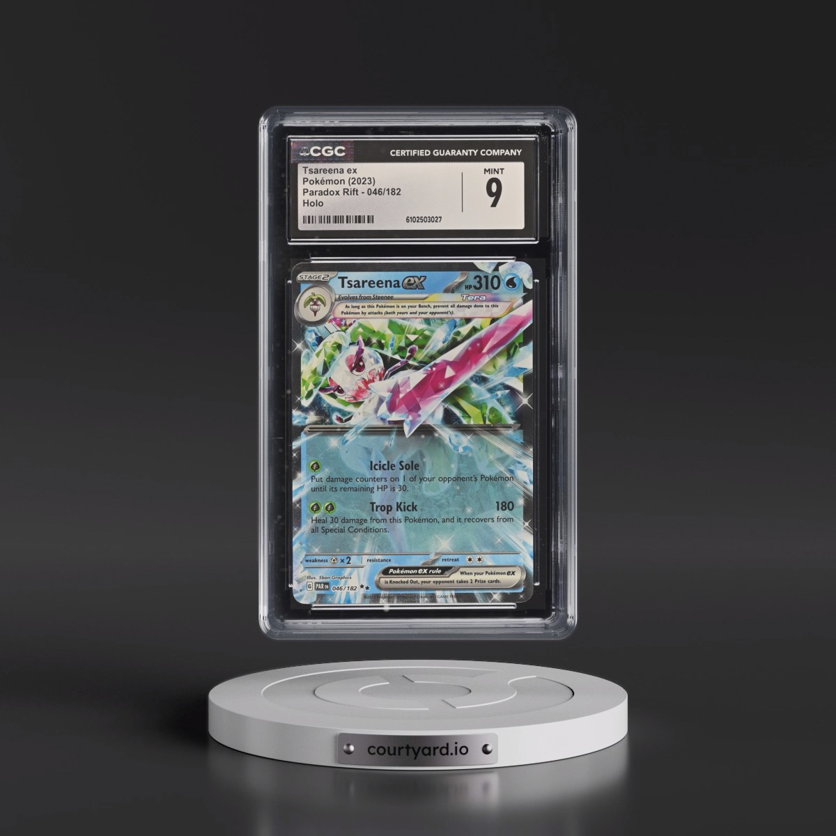 2023 Pokémon Par EN-Paradox Rift #046 Tsareena EX - Holo (CGC 9 MINT)