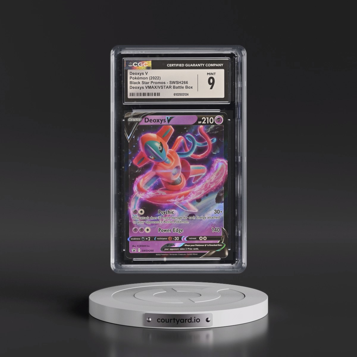 2017 Black Star Promos - Sword & Shield #SWSH266 Deoxys V - Deoxys VMAX &amp; VSTAR Battle Box (Holo) (CGC 9 MINT)