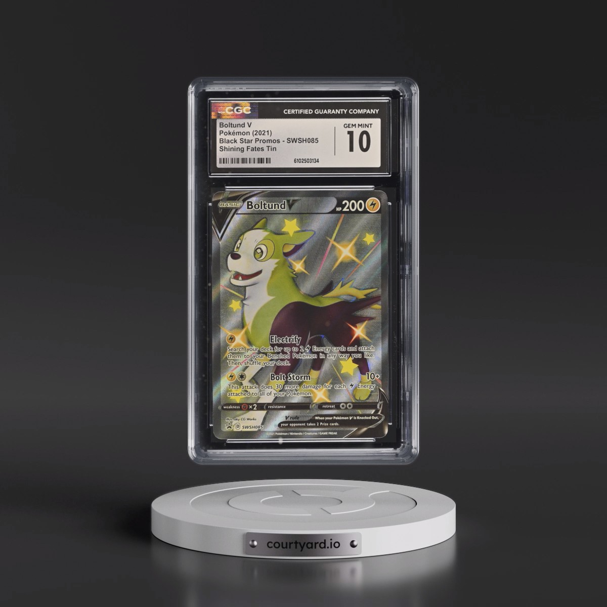 2017 Black Star Promos - Sword & Shield #SWSH085 Boltund V - Shining Fates Tin (Holo) (CGC 10 GEM MINT)