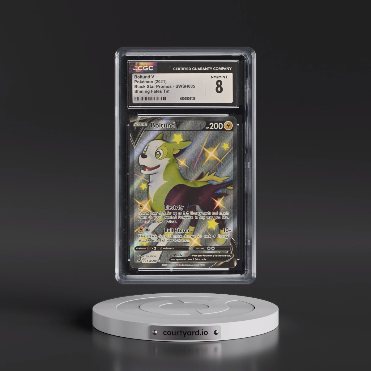 2017 Black Star Promos - Sword & Shield #SWSH085 Boltund V - Shining Fates Tin (Holo) (CGC 8 NM-MT)