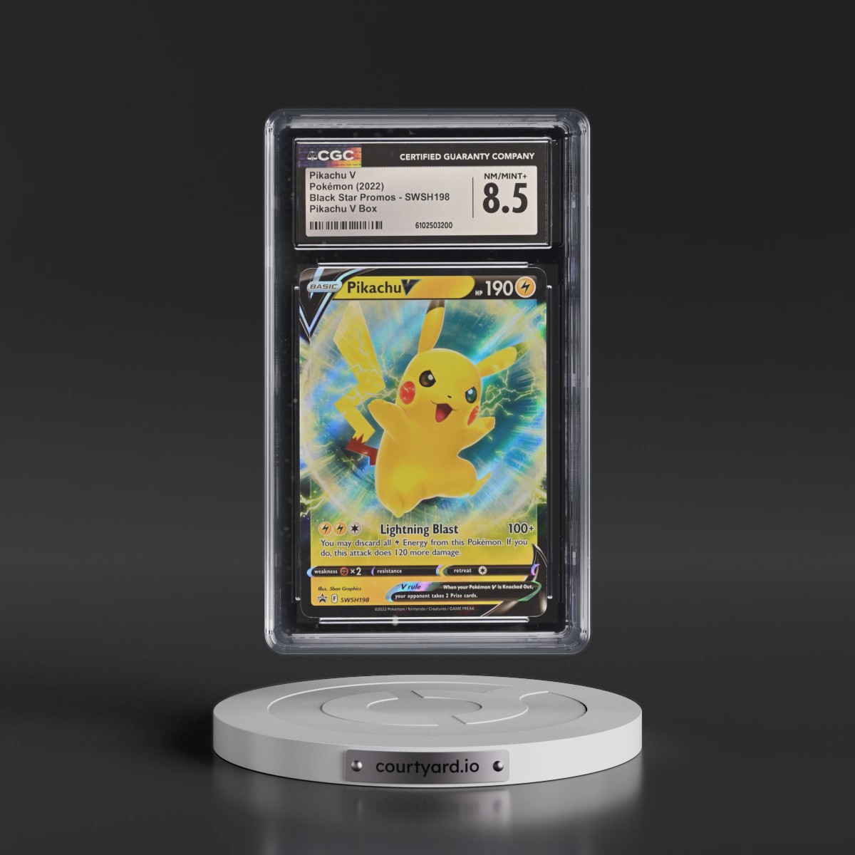 2017 Black Star Promos - Sword & Shield #SWSH198 Pikachu V - Pikachu V Box (Holo) (CGC 8.5 NM-MT+)