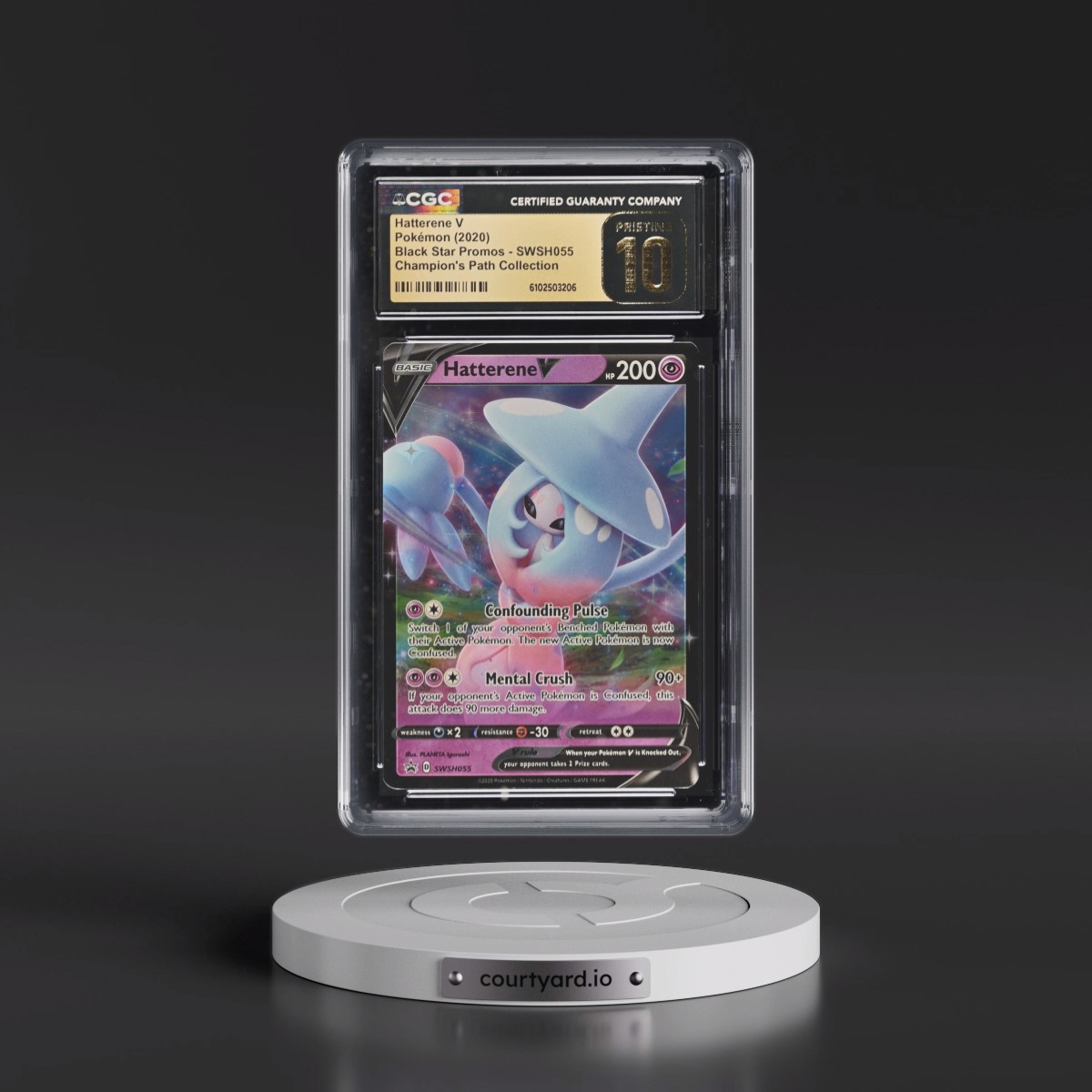 2017 Black Star Promos - Sword & Shield #SWSH055 Hatterene V - Holo Champion's Path Coll. - Hatterene V (CGC 10 PRISTINE)