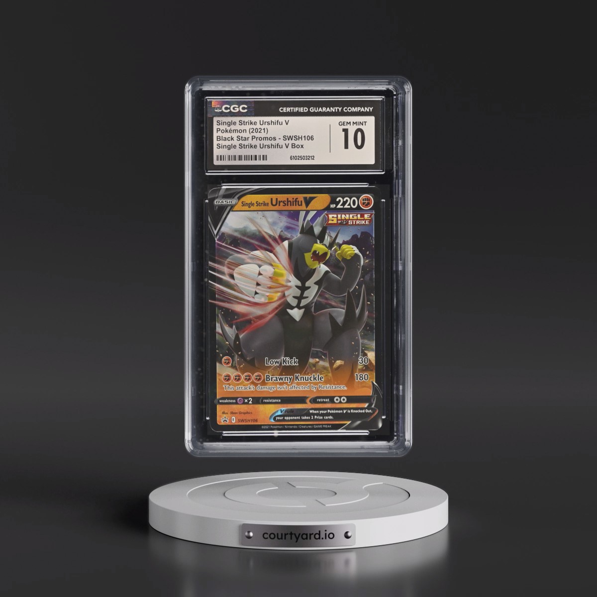 2017 Black Star Promos - Sword & Shield #SWSH106 Single Strike Urshifu V - Holo Single Strike Urshifu V Box (CGC 10 GEM MINT)