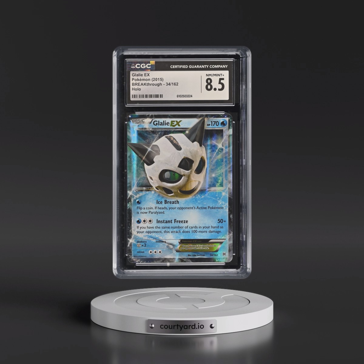 2015 BREAKthrough #34/162 Glalie EX - Holo (CGC 8.5 NM-MT+)