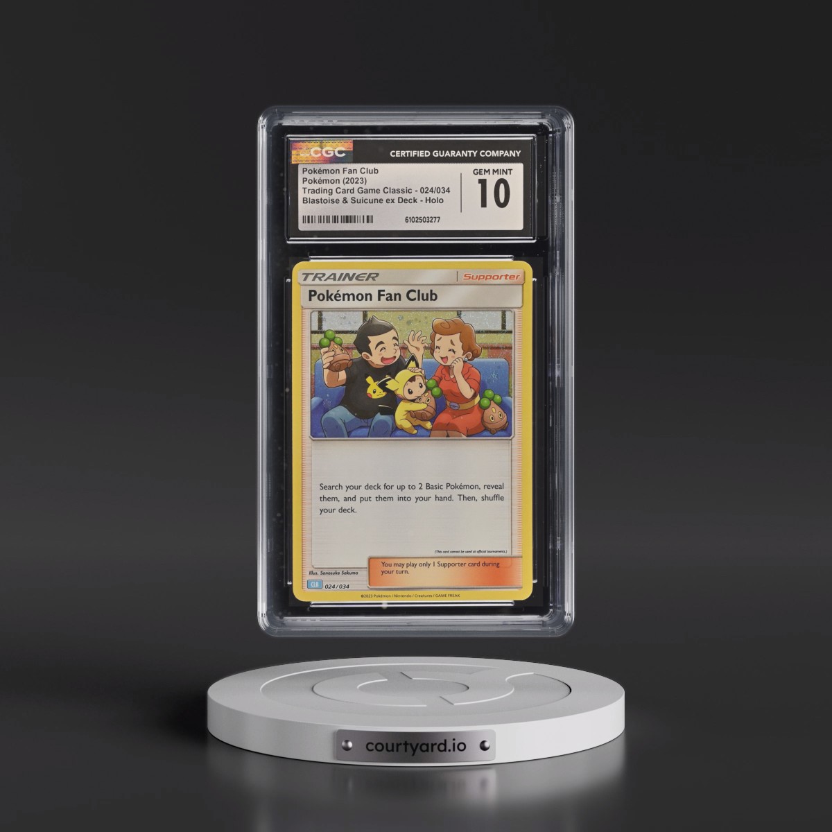 2023 Trading Card Game Classic - CLV, CLC, CLB #024/034 Pok^mon Fan Club - Blastoise &amp; Suicune ex Deck - CLB Holo (CGC 10 GEM MINT)