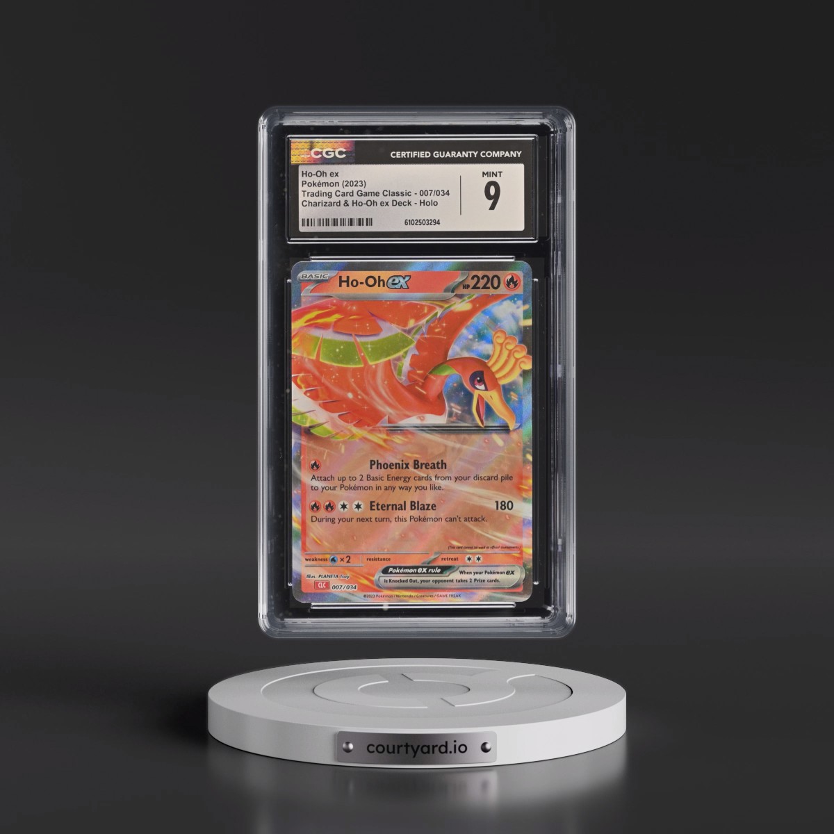 2023 Trading Card Game Classic - CLV, CLC, CLB #007/034 Ho-Oh ex - Charizard & Ho-Oh ex Deck - CLC Holo (CGC 9 MINT)