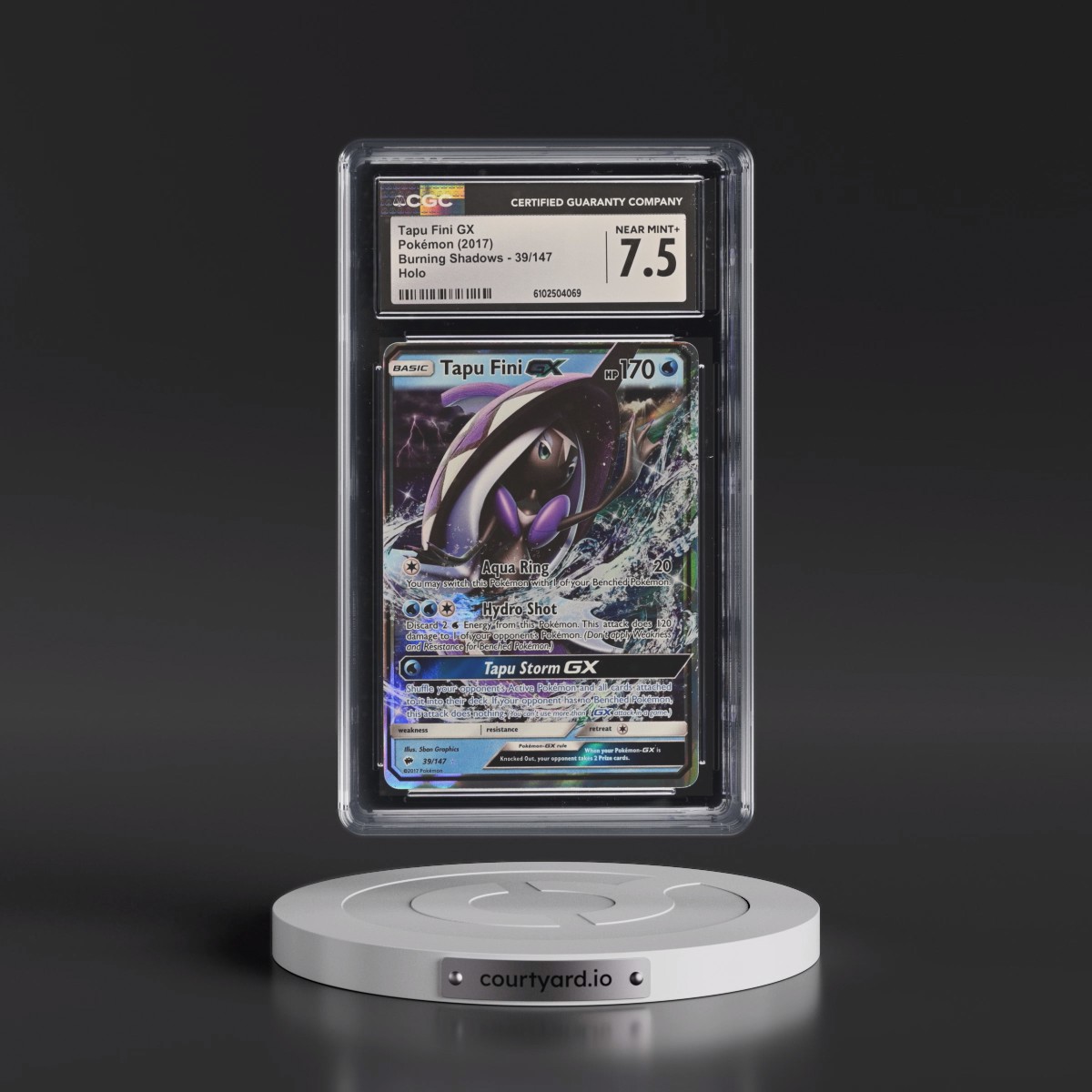 2017 Burning Shadows #39/147 Tapu Fini GX - Holo (CGC 7.5 NM+)